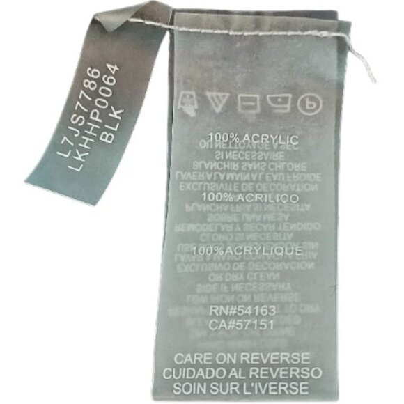 KARL LAGERFELD PARIS Black W/Pearl Embellished Neck Cable Knit Sweater Sz XL/16 - Picture 9 of 11